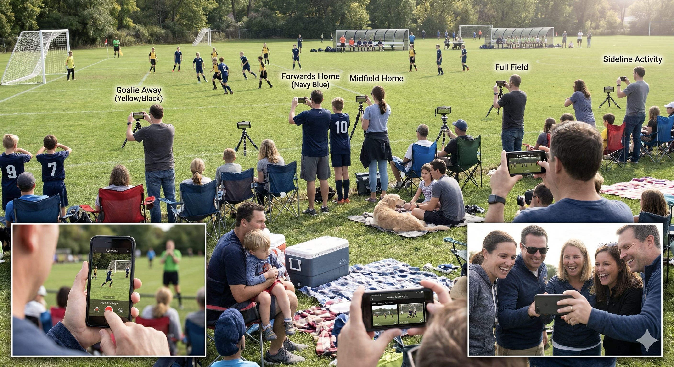 ReelChains highlight reel from a youth soccer game, showing multiple angles cut together.